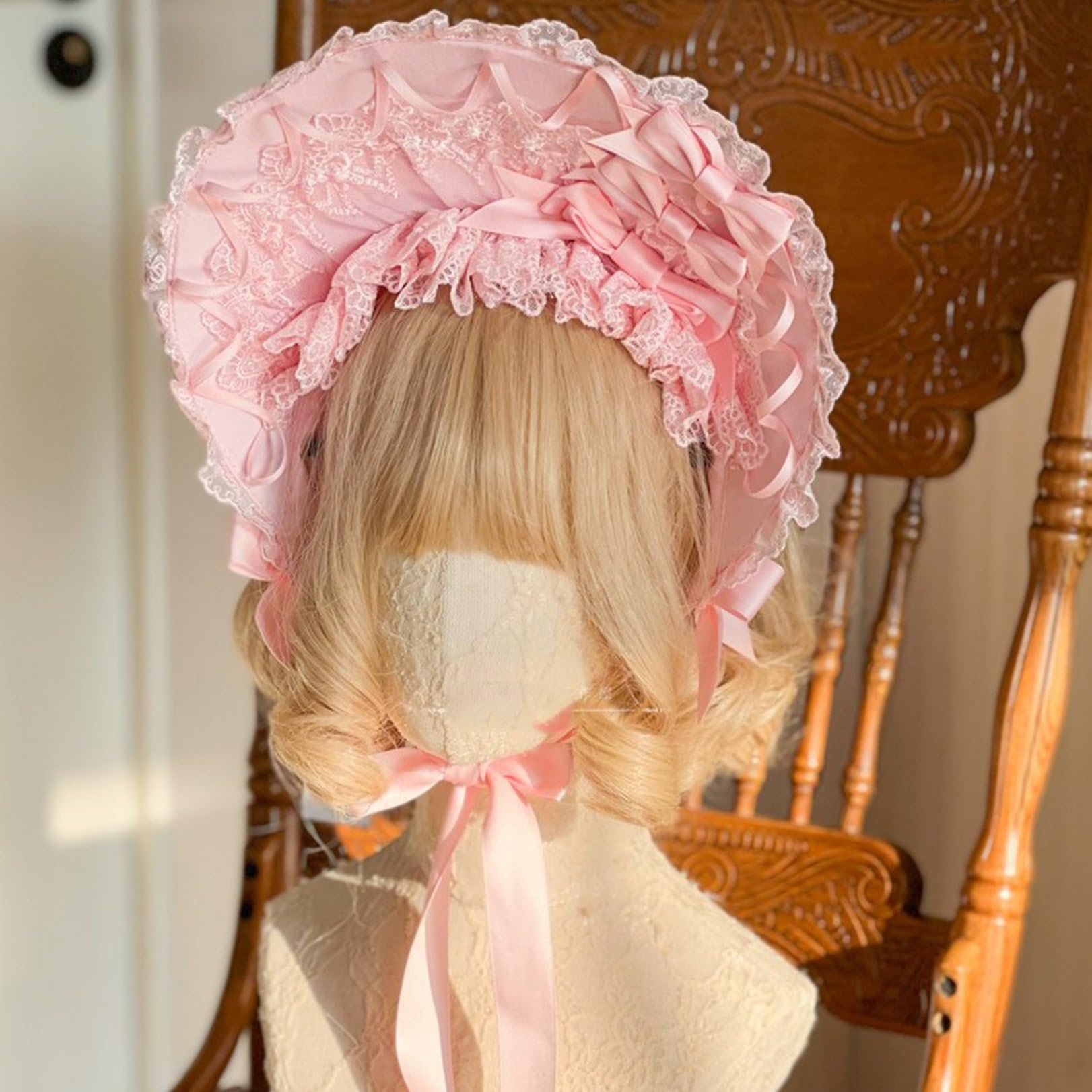 か*う様 BABY ボンネット　帽子　ヘアアクセサリー　ピンク Amazon.co.jp: ロリータ帽子 髪飾り ベレー帽 ピンク ヘッドドレス